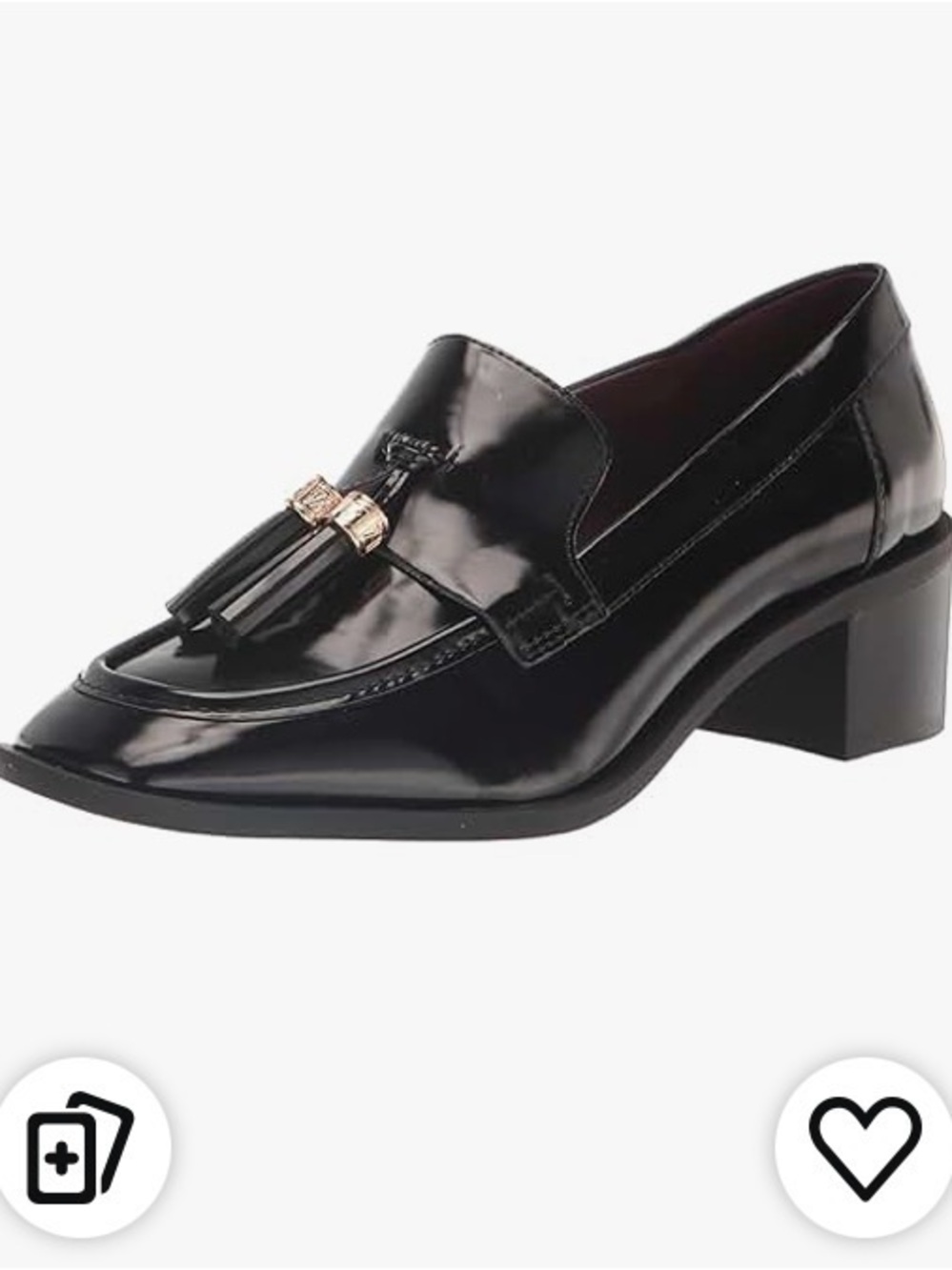 Franco Sarto Black Patent Tassel Loafers